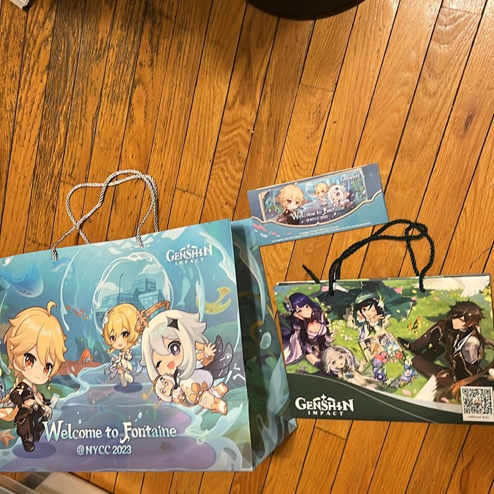 GENSHIN IMPACT Bundle: Limited Edition anime movie poster+ BOTH Tote Bags, Cards
